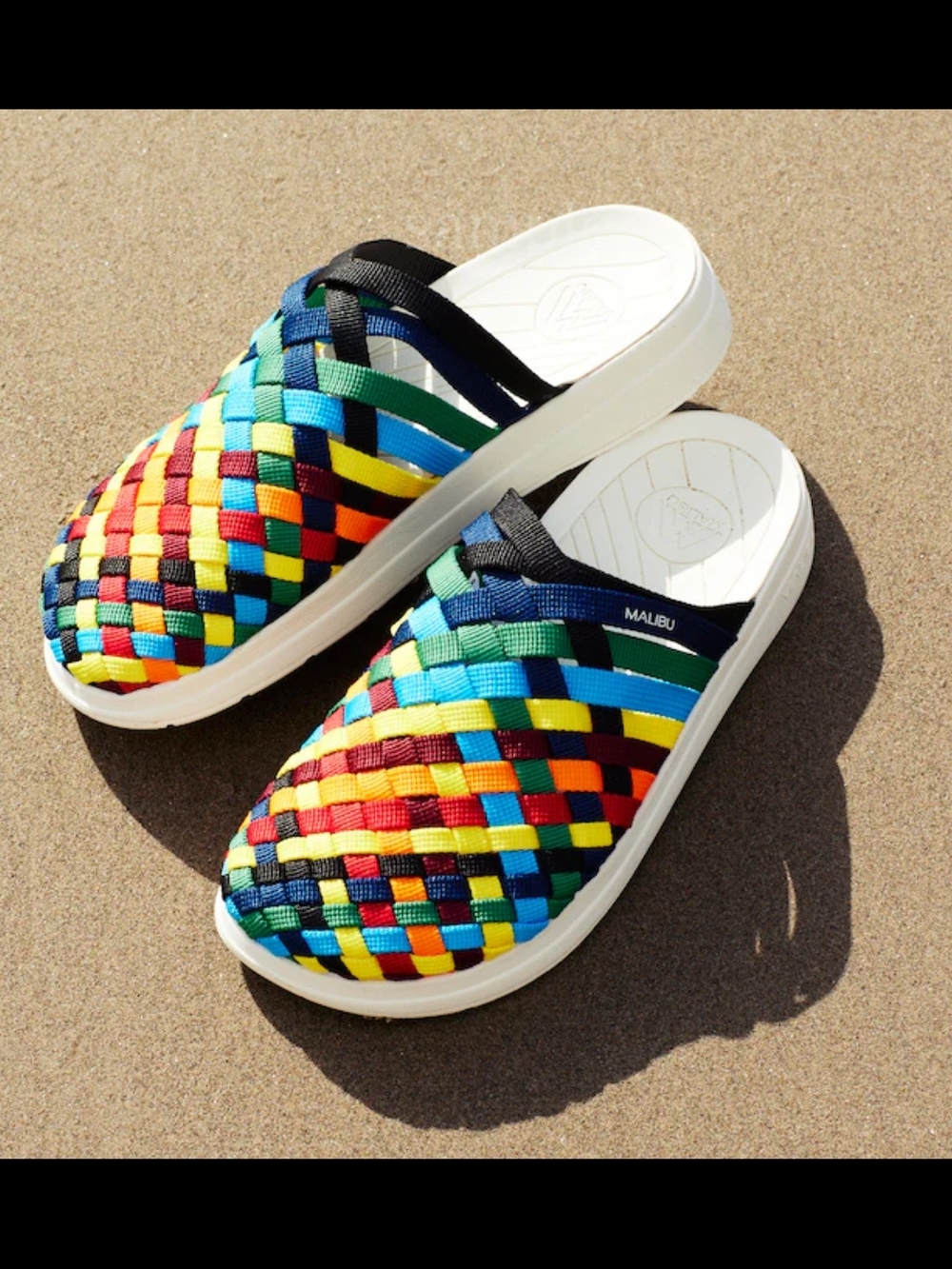 Malibu Colony Mule Nylon EVA Rubber Multi-Color/Off-White Size W8 M6 Unisex